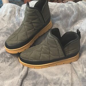 Marc Fisher Green and Black Quilted Boots